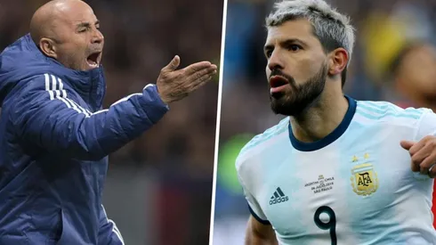 Agüero critica la forma de celebrar de Sampaoli, cuando era técnico de Argentina.