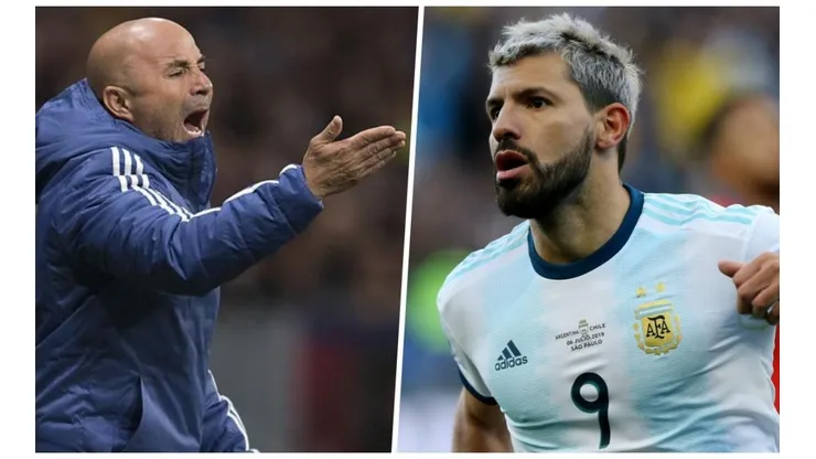 Agüero critica la forma de celebrar de Sampaoli, cuando era técnico de Argentina.