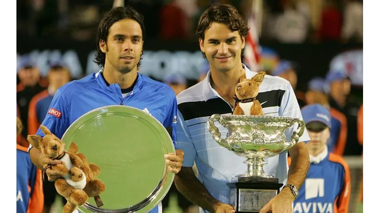 Fernando González y Roger Federer en la final del Abierto de Australia 2007