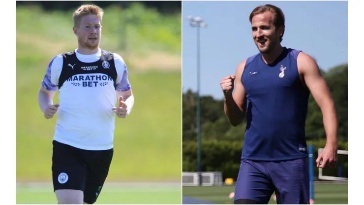 Kevin de Bruyne y Harry Kane en la vuelta a los entrenamientos