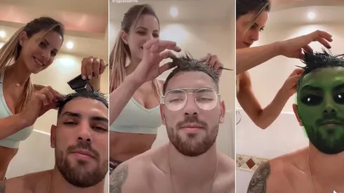 Lucas Passerini se deja teñir el pelo por Lucila Vit