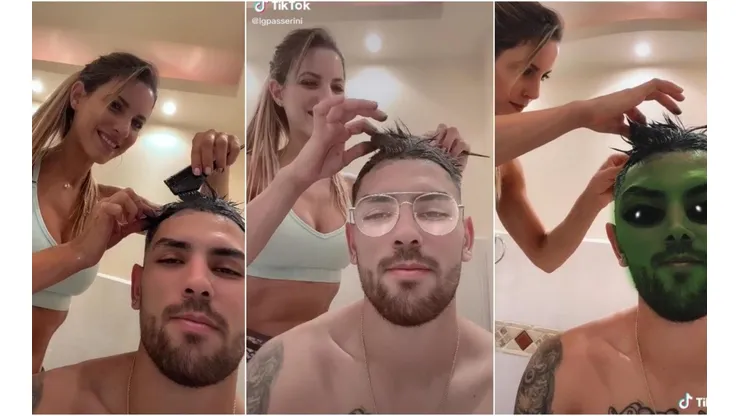 Lucas Passerini se deja teñir el pelo por Lucila Vit