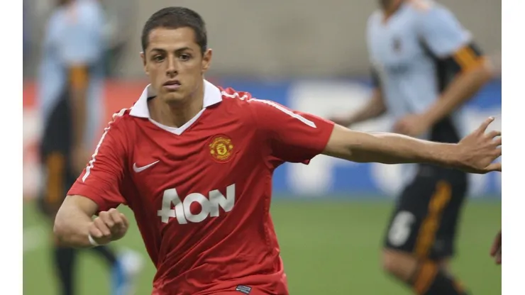 Chicharito Hernández en su primera temporada en el Manchester United