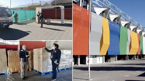 El recinto de Audax Italiano servirá como centro de acopio para cajas de alimento entregadas por el Gobierno