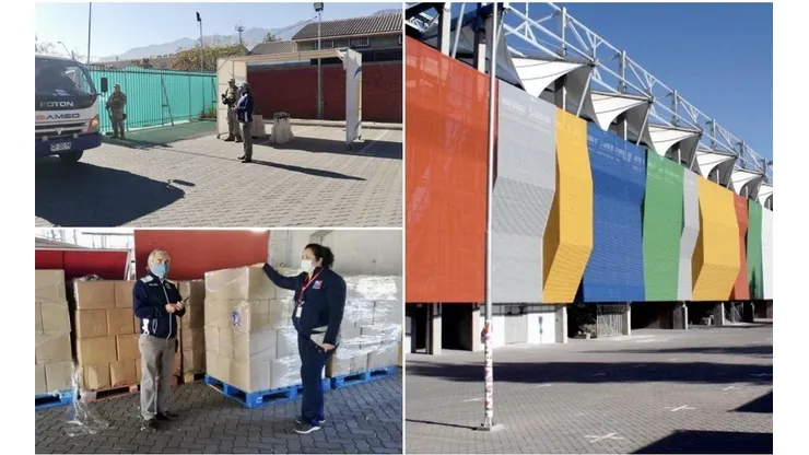 El recinto de Audax Italiano servirá como centro de acopio para cajas de alimento entregadas por el Gobierno