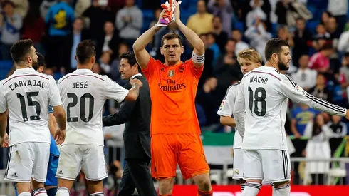 Casillas en su último partido con la camiseta del Real Madrid en 2015