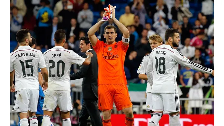 Casillas en su último partido con la camiseta del Real Madrid en 2015