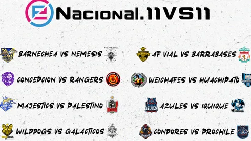 Fechas 12 y 13 del eNacional.11vs11