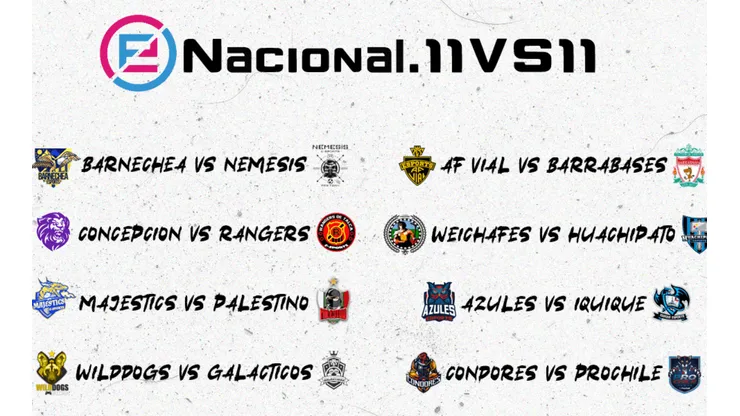 Fechas 12 y 13 del eNacional.11vs11