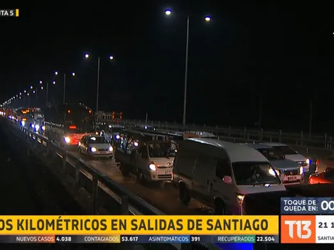 Se registra un inmenso atochamiento a la salida de Santiago