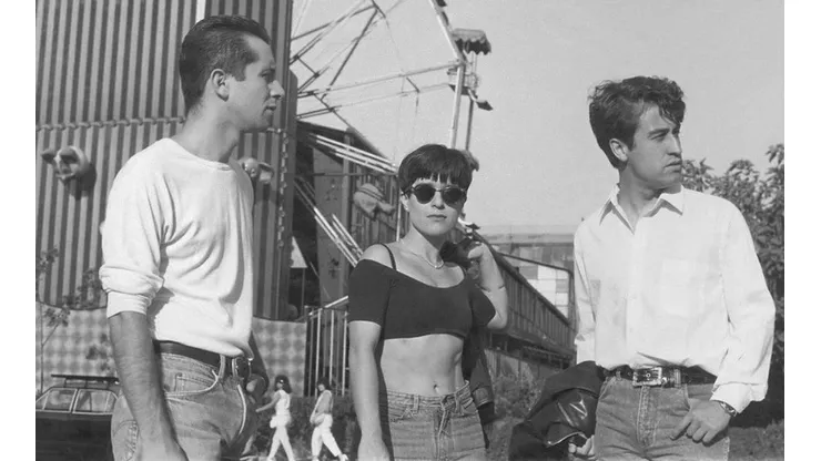 Miguel Tapia, Cecilia Aguayo y Jorge González, la formación en vivo de Los Prisioneros en la época de "Corazones".