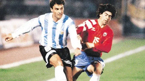 Salas en su primer partido con la camiseta nacional