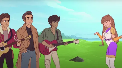 Aitana y Reik en sus versiones animadas para el videoclip de "Enemigos".