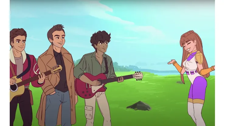 Aitana y Reik en sus versiones animadas para el videoclip de "Enemigos".