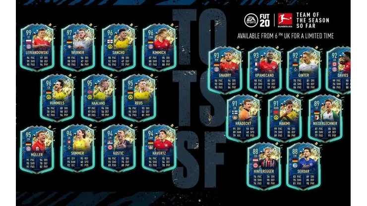 TOTSSF de la Bundesliga en Ultimate Team de FIFA 20