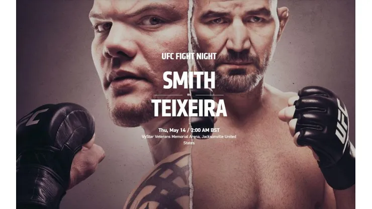 La pelea de Anthony Smith y Glover Teixeira es el estelar del UFC Fight Night en Florida.