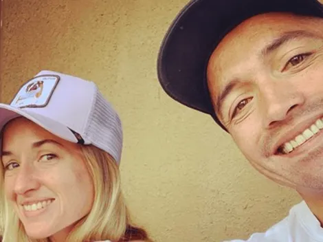 Pinto y su pareja armaron un arco "reciclable" para entrenar en cuarentena