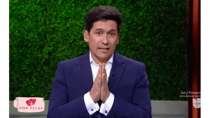 Rafael Araneda en el emotivo momento televisivo que vivió en Univisión.