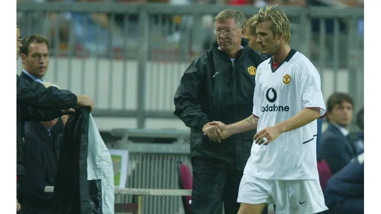 Sir Alex Ferguson junto a David Beckham