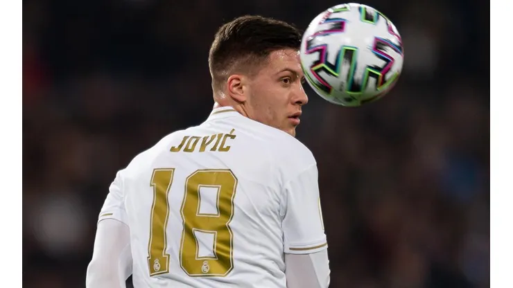 Jovic con el Madrid en Copa del Rey.