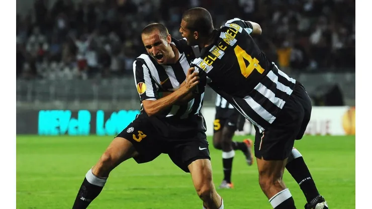Felipe Melo y Giorgio Chiellini en la temporada 2010 en Juventus