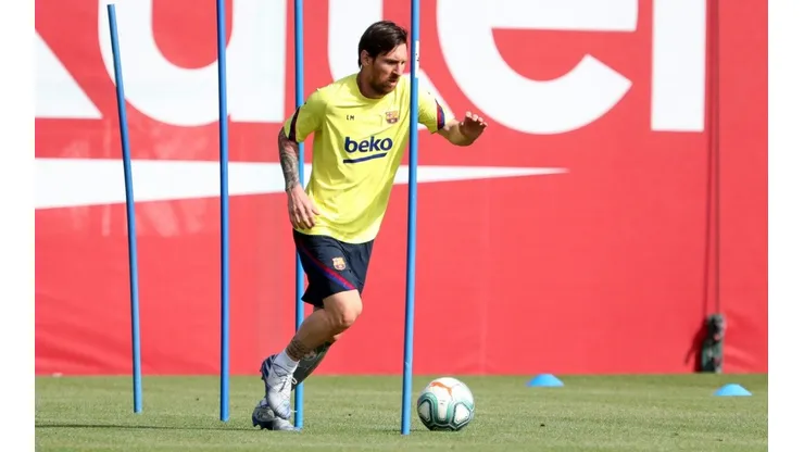 Lionel Messi fue la estrella en el reinicio de los entrenamientos en el Barcelona