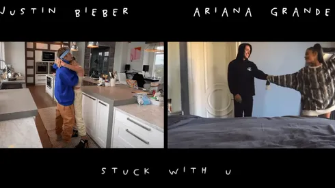 Ariana Grande y Justin Bieber crearon un romántico video desde sus respectivos confinamientos.