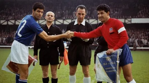 Esta es una de las pocas imágenes de archivo que se mantienen (y en color) de aquella cita mundial de 1966 con la Selección Chilena.
