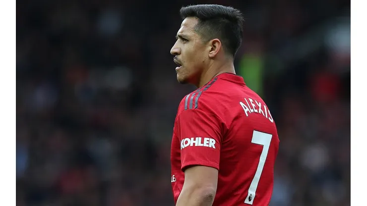 Alexis Sánchez con la mítica 7 del Manchester United
