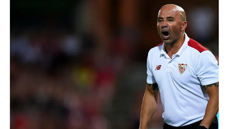 Jorge Sampaoli en la banca del Sevilla