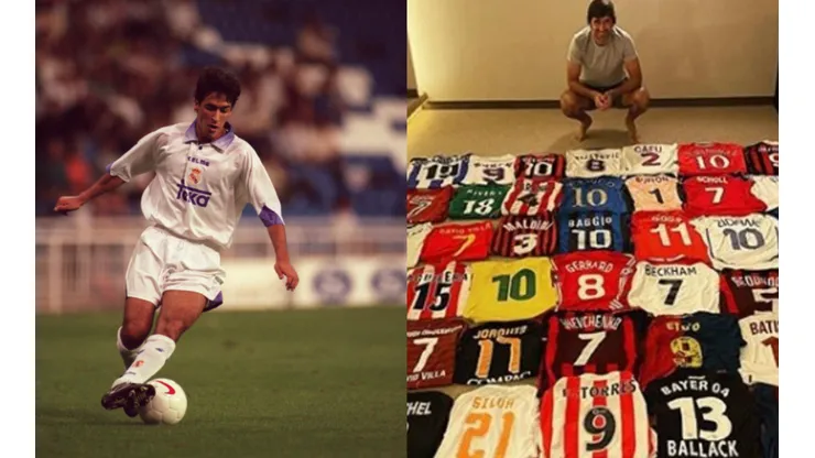 Raúl muestra sus camisetas