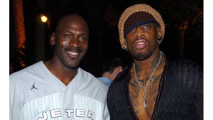 Rodman con Michael Jordan, compañeros en Chicago Bulls.