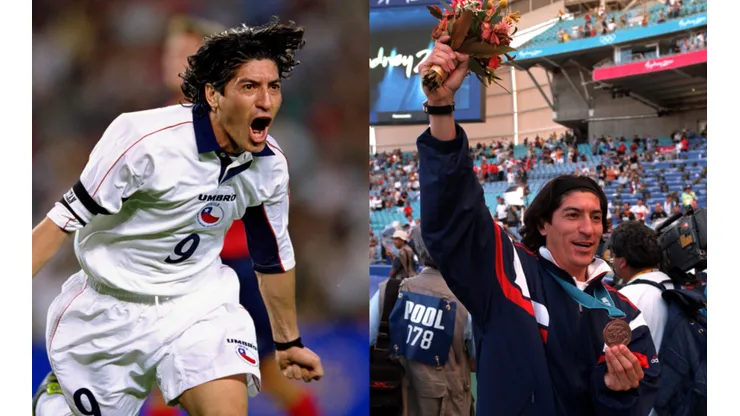 Iván Zamorano recibiendo la medalla de bronce en los Juegos Olímpicos de Sidney 2000