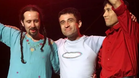 Los Prisioneros en uno de los shows realizados en el Estadio Nacional.