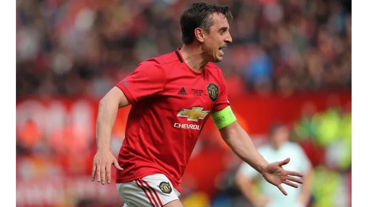 Neville en un partido de homenaje en el United