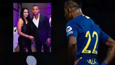 Sebastián Villa junto a su novia