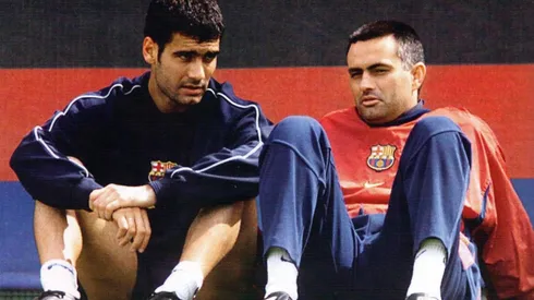 Mou junto a Guardiola en Barcelona, donde conoció a Ronaldo