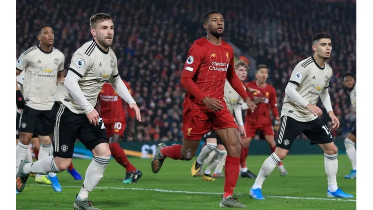 Liverpool y Manchester United en un partido de la actual temporada