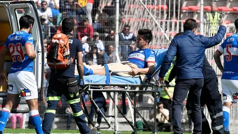 Francisco Silva en el partido frente a Unión La Calera donde sufrió una grave lesión