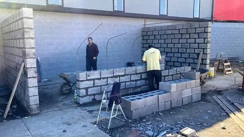 Parte del avance de la construcción al interior del Complejo Deportivo de Unión San Felipe.