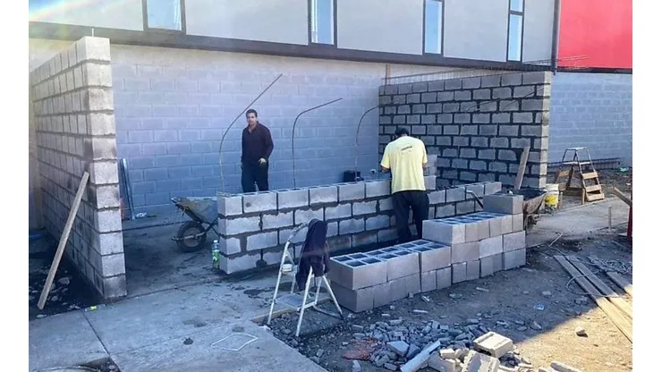 Parte del avance de la construcción al interior del Complejo Deportivo de Unión San Felipe.