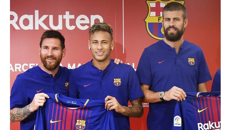 Messi, Ney y Piqué en el Barcelona.