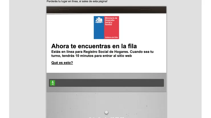 La fila virtual puede durar hasta más de una hora.