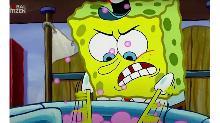 Bob Esponja no quiso quedarse fuera del evento mundial.