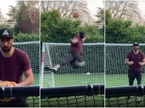 Bravo recrea tapada legendaria a Agüero en una práctica casera