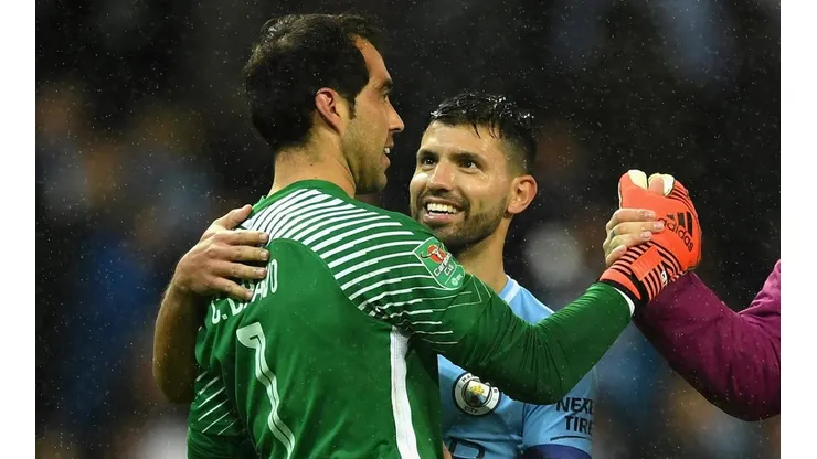 Bravo y Agüero en la final de la Copa de la Liga en 2018.