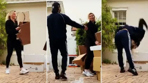 El momento en que Andrade sorprende a Charlotte Flair, su prometida.