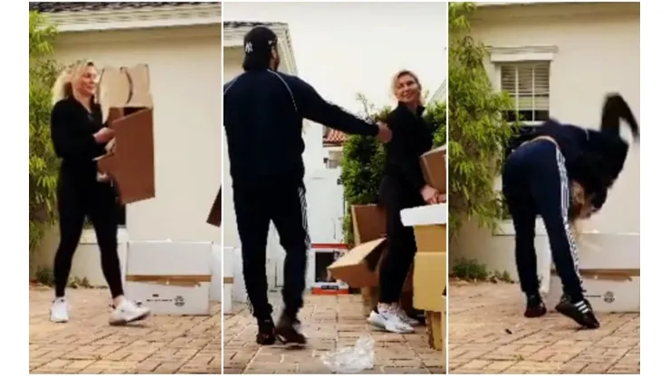 El momento en que Andrade sorprende a Charlotte Flair, su prometida.