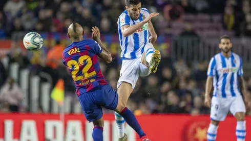 Vidal en el duelo contra Real Sociedad.