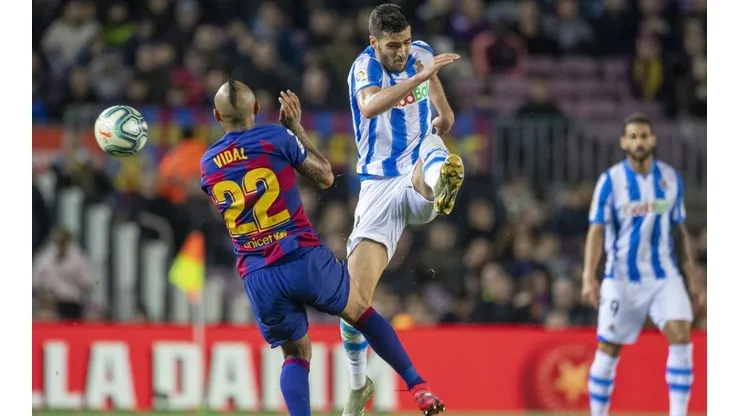 Vidal en el duelo contra Real Sociedad.